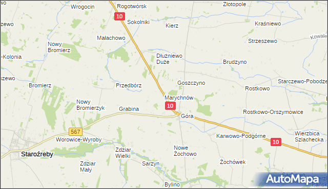 mapa Marychnów, Marychnów na mapie Targeo
