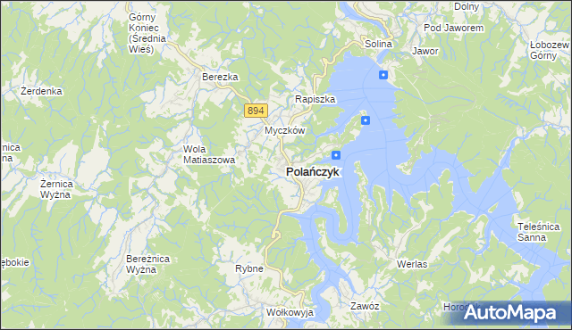mapa Polańczyk, Polańczyk na mapie Targeo
