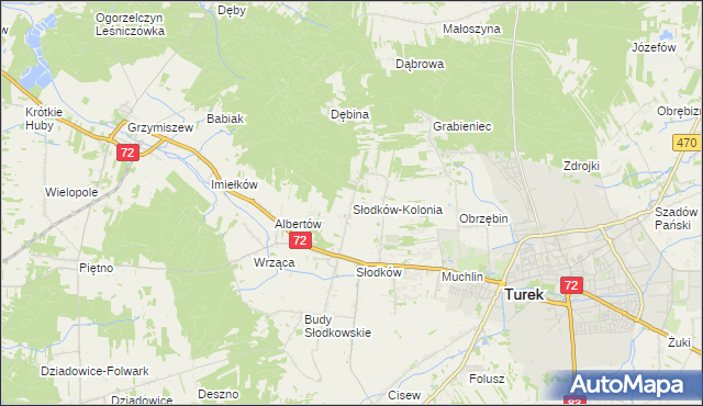 mapa Słodków-Kolonia, Słodków-Kolonia na mapie Targeo