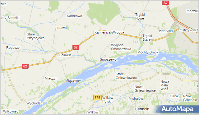 mapa Smoszewo, Smoszewo na mapie Targeo