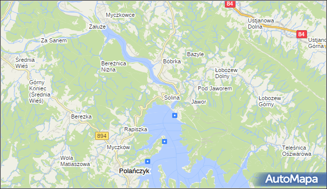 mapa Solina, Solina na mapie Targeo