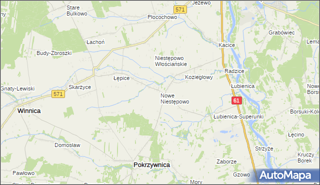 mapa Nowe Niestępowo, Nowe Niestępowo na mapie Targeo