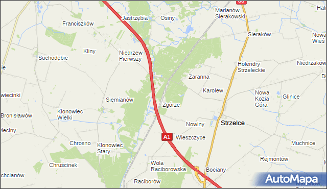 mapa Strzelce Kujawskie, Strzelce Kujawskie na mapie Targeo