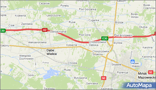 mapa Choszczówka Rudzka, Choszczówka Rudzka na mapie Targeo