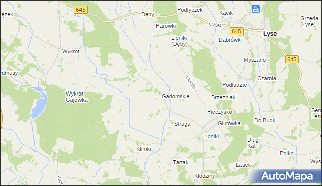 mapa Gadomskie, Gadomskie na mapie Targeo