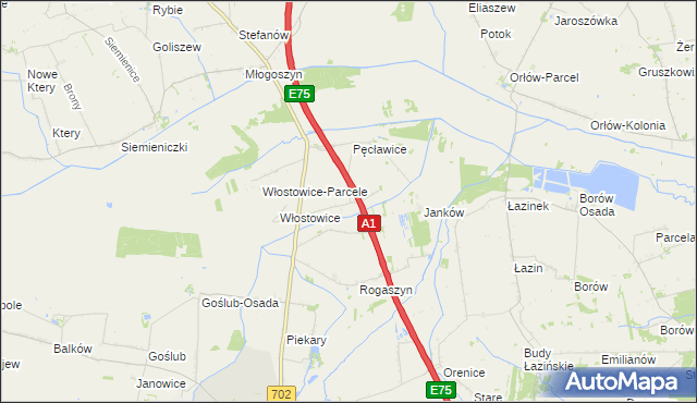 mapa Górki Pęcławskie, Górki Pęcławskie na mapie Targeo