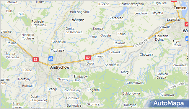 mapa Inwałd, Inwałd na mapie Targeo