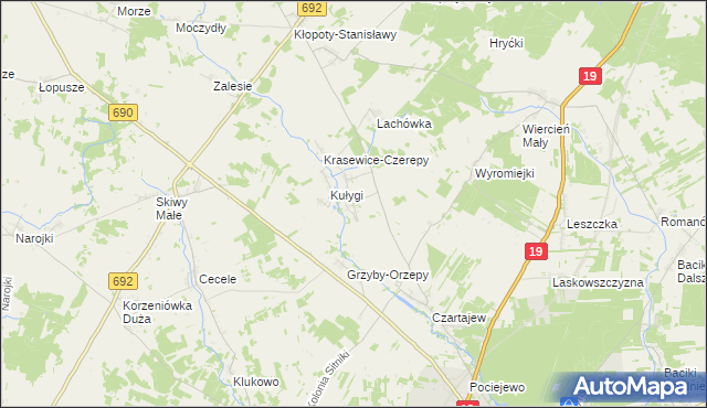 mapa Krasewice Stare, Krasewice Stare na mapie Targeo