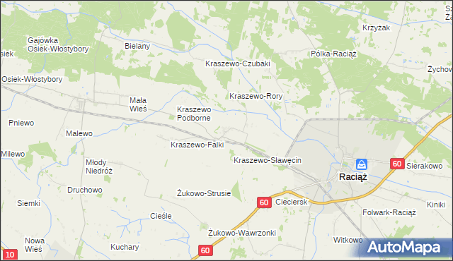 mapa Kraszewo-Gaczułty, Kraszewo-Gaczułty na mapie Targeo