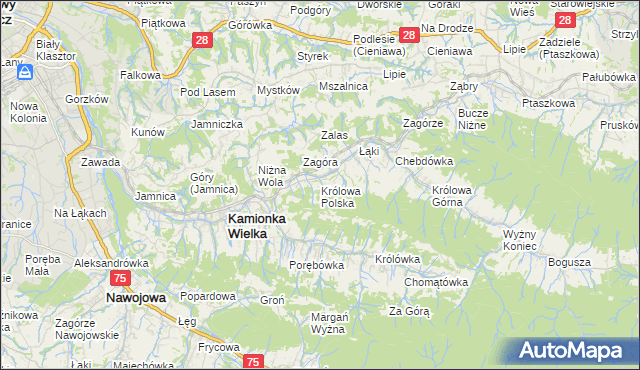 mapa Królowa Polska, Królowa Polska na mapie Targeo