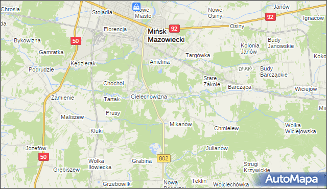 mapa Marianka gmina Mińsk Mazowiecki, Marianka gmina Mińsk Mazowiecki na mapie Targeo