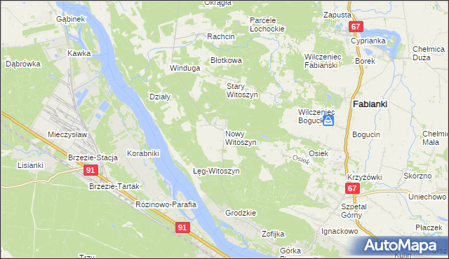 mapa Nowy Witoszyn, Nowy Witoszyn na mapie Targeo