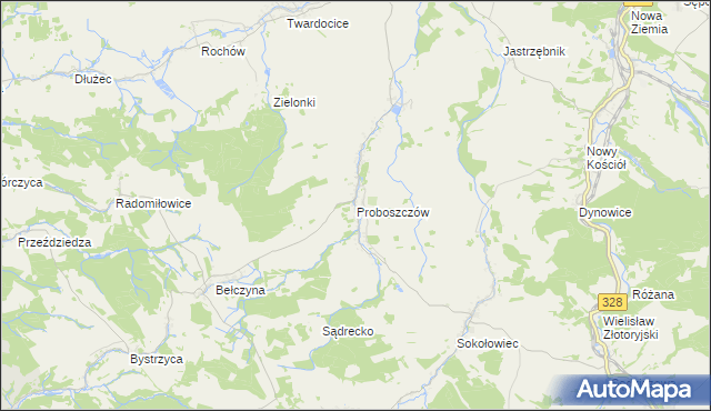 mapa Proboszczów, Proboszczów na mapie Targeo