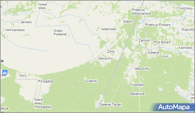 mapa Sieczychy, Sieczychy na mapie Targeo