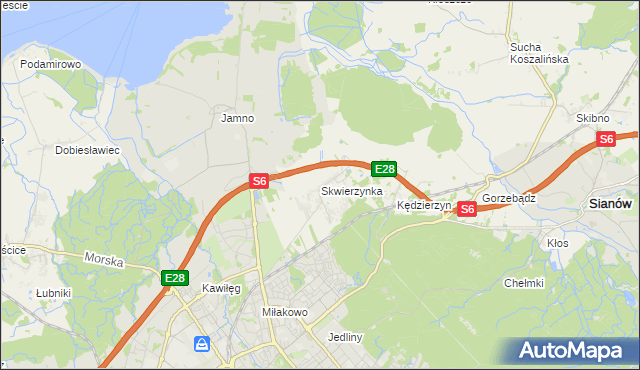 mapa Skwierzynka, Skwierzynka na mapie Targeo