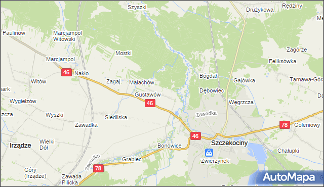 mapa Tęgobórz, Tęgobórz na mapie Targeo