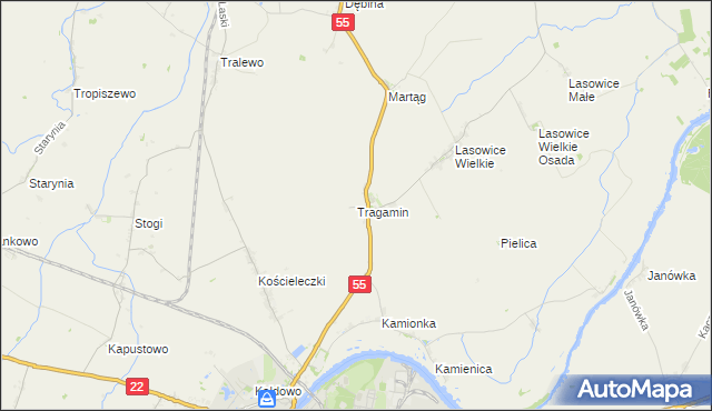 mapa Tragamin, Tragamin na mapie Targeo