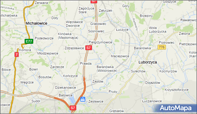 mapa Wiktorowice, Wiktorowice na mapie Targeo