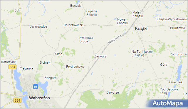 mapa Zaskocz, Zaskocz na mapie Targeo