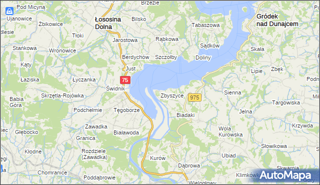mapa Zbyszyce, Zbyszyce na mapie Targeo