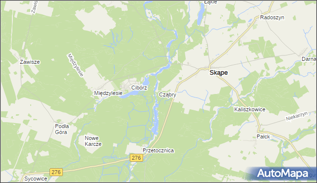 mapa Cząbry, Cząbry na mapie Targeo