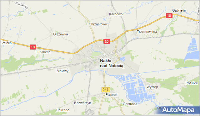 mapa Nakło nad Notecią, Nakło nad Notecią na mapie Targeo