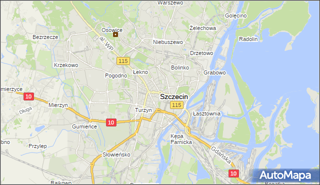 mapa Szczecina, Szczecin na mapie Targeo