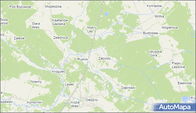 mapa Zabrody gmina Krasocin, Zabrody gmina Krasocin na mapie Targeo