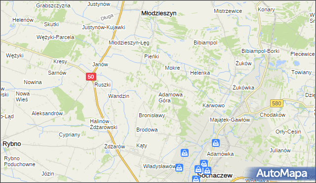mapa Adamowa Góra, Adamowa Góra na mapie Targeo