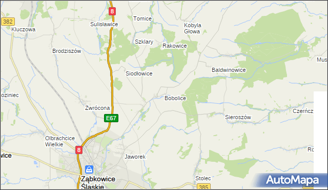 mapa Bobolice gmina Ząbkowice Śląskie, Bobolice gmina Ząbkowice Śląskie na mapie Targeo