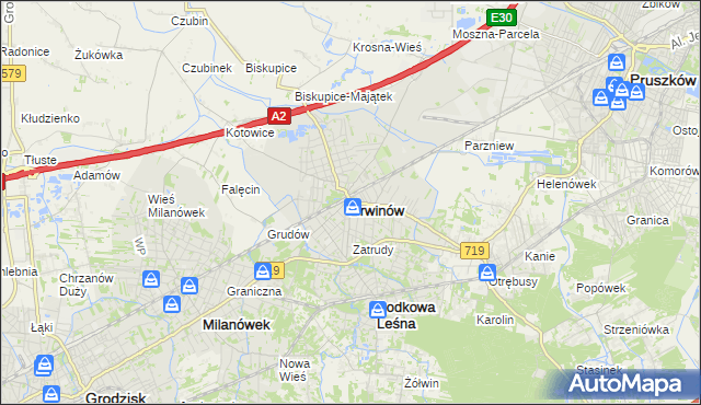 mapa Brwinów, Brwinów na mapie Targeo