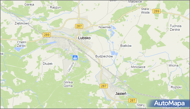 mapa Budziechów, Budziechów na mapie Targeo
