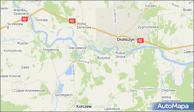 mapa Bużyska, Bużyska na mapie Targeo