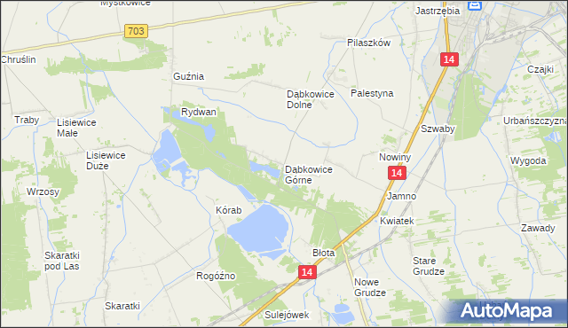 mapa Dąbkowice Górne, Dąbkowice Górne na mapie Targeo