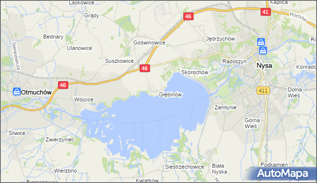 mapa Głębinów, Głębinów na mapie Targeo