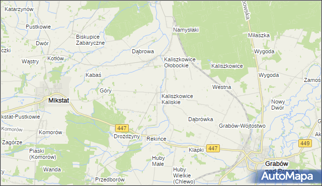 mapa Kaliszkowice Kaliskie, Kaliszkowice Kaliskie na mapie Targeo