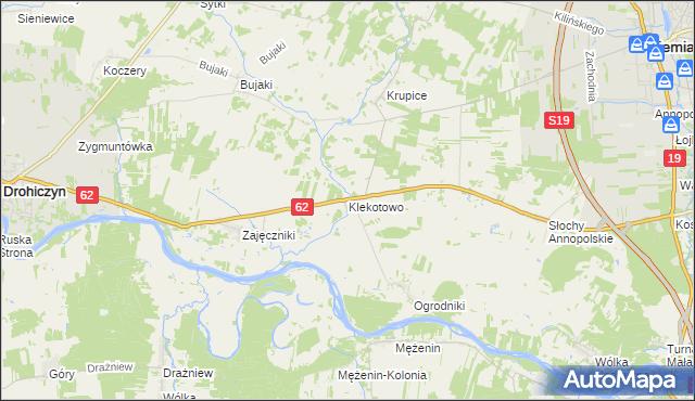 mapa Klekotowo gmina Siemiatycze, Klekotowo gmina Siemiatycze na mapie Targeo