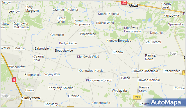 mapa Kłonówek-Kolonia, Kłonówek-Kolonia na mapie Targeo