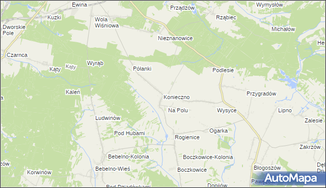 mapa Konieczno, Konieczno na mapie Targeo