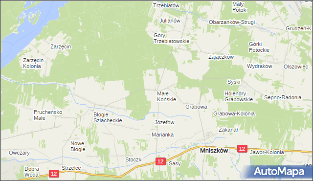 mapa Małe Końskie, Małe Końskie na mapie Targeo