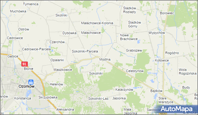 mapa Modlna, Modlna na mapie Targeo