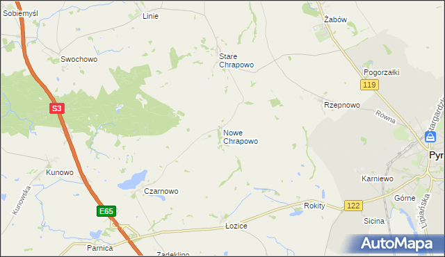 mapa Nowe Chrapowo, Nowe Chrapowo na mapie Targeo