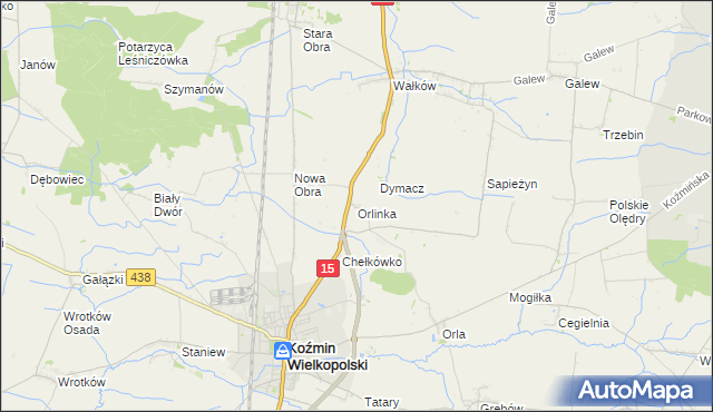 mapa Orlinka, Orlinka na mapie Targeo