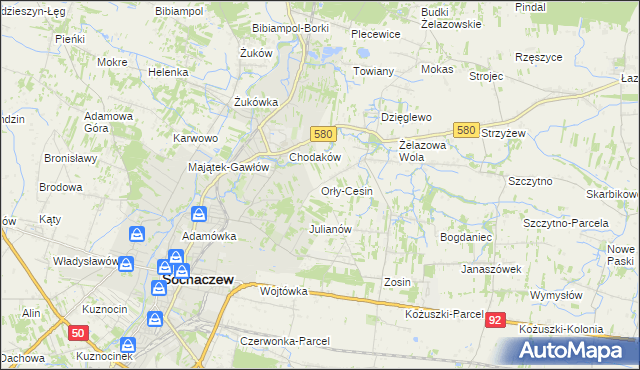 mapa Orły-Cesin, Orły-Cesin na mapie Targeo