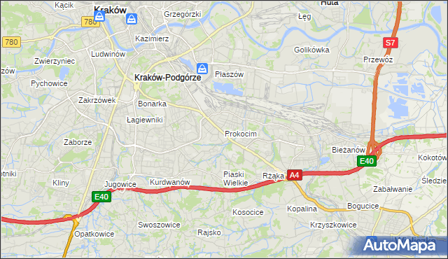 mapa Prokocim, Prokocim na mapie Targeo