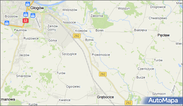 mapa Przedmoście gmina Głogów, Przedmoście gmina Głogów na mapie Targeo