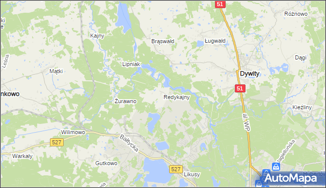 mapa Redykajny, Redykajny na mapie Targeo