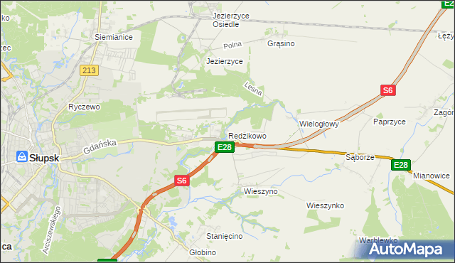 mapa Redzikowo, Redzikowo na mapie Targeo