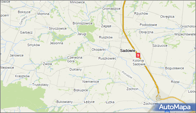 mapa Ruszkowiec, Ruszkowiec na mapie Targeo