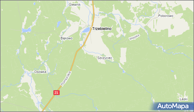 mapa Szczyciec, Szczyciec na mapie Targeo
